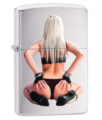 Зажигалка Zippo 200 SITTING BLONDE Brushed Chrome