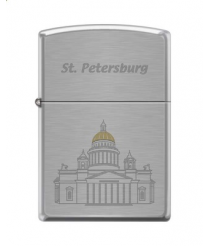 Зажигалка Zippo 200 ST ISSACS Brushed Chrome
