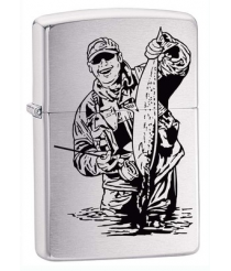 Зажигалка Zippo 200FISHERMAN Brushed Chrome