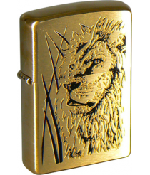 Зажигалка Zippo 204B Proud Lion Brushed Brass