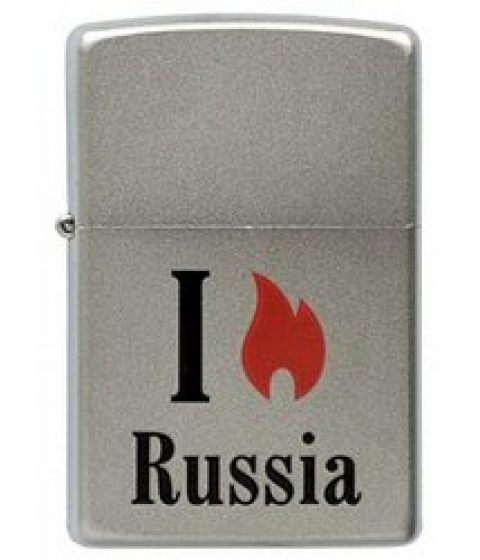 Зажигалка Zippo 205 Flame Russia Satin Chrome Зажигалка Zippo 205 Flame Russia Satin Chrome
