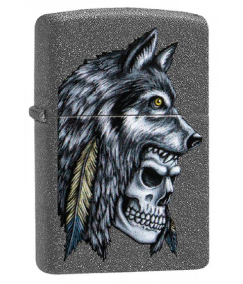 Зажигалка ZIPPO Wolf Skull Feather Design 29863