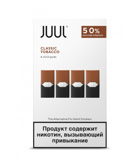 Электронные сигареты JUUL Табак 5% 4 шт.