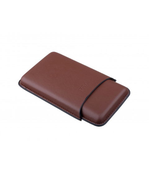 Чехол P&A на 3 сигары Churchill, кожа, коричневый T369-brown