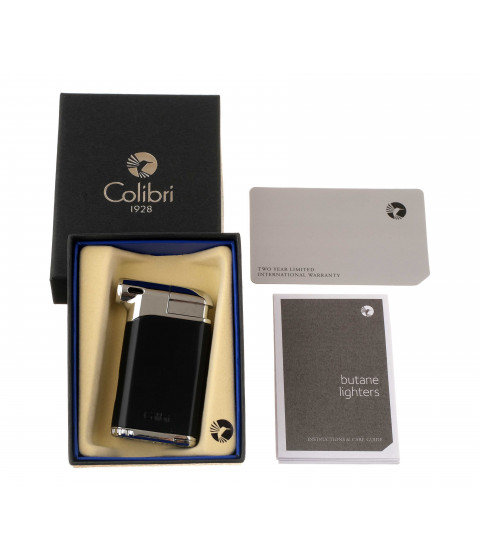 Зажигалка трубочная с тампером Colibri Pacific, матовый черный-хром