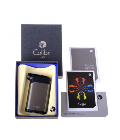 Зажигалка трубочная с тампером Colibri Pacific, оружейная сталь-черный