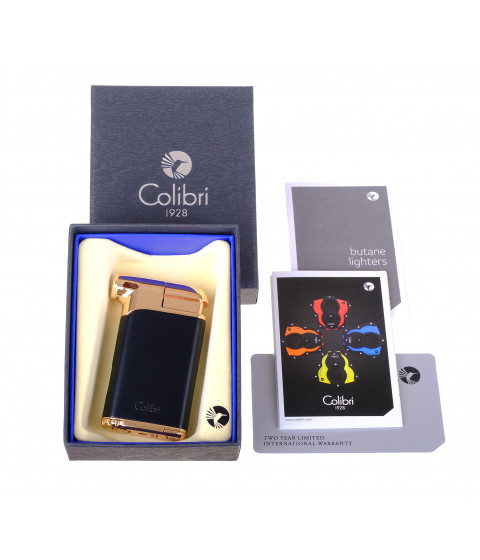 Зажигалка трубочная с тампером Colibri Pacific, черный-красное золото